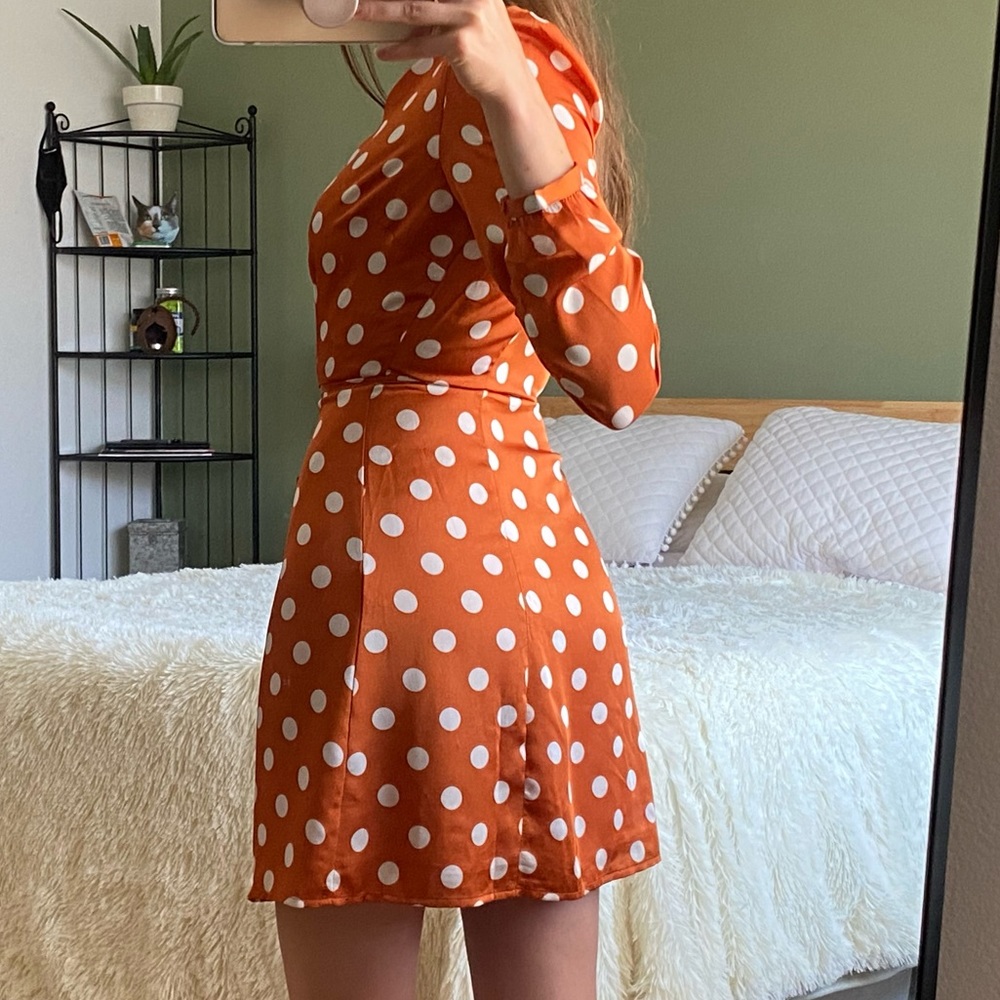 Vintage Orange Polka Dot Dress